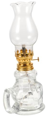 Warmhm Öllampe Im Retro-Stil Vintage-petroleumlampe Glasschirm Für Balkon Hof Buddhistische Halle