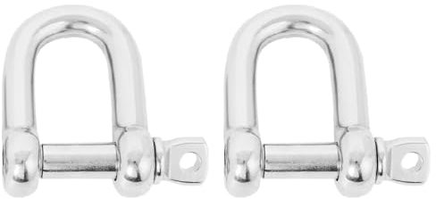 TNSRAY 2 Stück Edelstahl Schäkel, Edelstahl Schäke Rostfrei Rundschäkel Drehschäkel D-Schäkel Drahtseil Verbinder mit Augenbolzen Stainless Steel, Rostfrei Rundschäkel Drehschäkel
