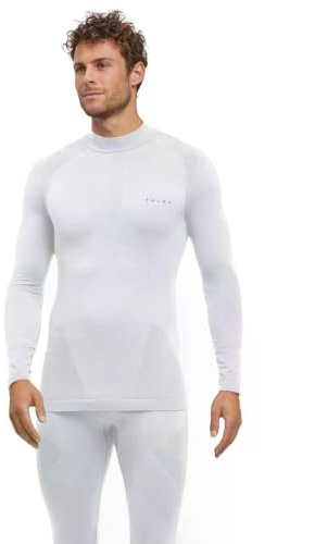 FALKE herr Baslager Ovandel Warm Turtleneck M L/s Sh funktionellt garn snabbtorkande 1 del, Vit White 2860, XL