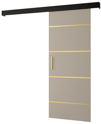 Schiebetür Komplettset - Schiebetürsystem Salwador 4 - Schiebetüren - Trennwände - Raumteiler - Innentüren, Tür 90x204 cm - Schiebetür Schiene - Zimmertür mit Schiebetür Griff - Saloontür