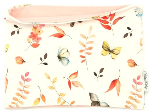 Kleine Könige Loop Schal Kinder Mädchen bis 10 Jahre · Modell Blumen Schmetterling Summer Dream, altrosa · Ökotex 100 zertifiziert · Made in Germany