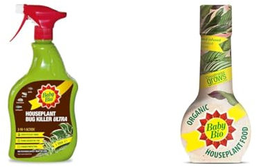 Baby Bio Houseplant Bug Killer Ultra - Fast-Acting Bug Killer Spray - Effective Insect Control for Houseplants - Protection for Houseplants, 1 Litre & Organic Houseplant Food, 175ml