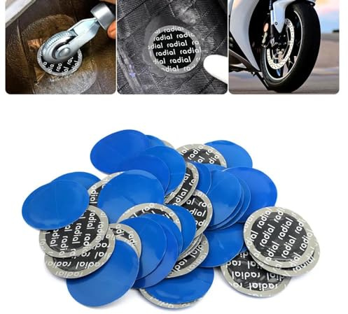 Z-oneMart Reifenreparaturflicken, 80 Stück, 58 mm, strapazierfähig, rund, schlauchlose Flicken, schnelle Reparatur, Kälteflicken für Autoreifen, Universal-Auto, LKW, Bus, Fahrzeug