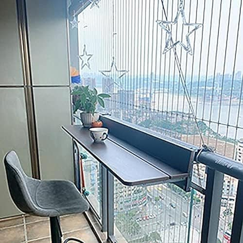 Beistelltische für den Außenbereich, Balkontisch, schwebende Regale, Balkon-Hängetisch mit Verstellbarer Höhe, tragbarer Balkon-Stehtisch für Geländer, schwebende Wandschreibtische für klein
