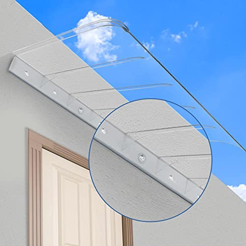 Türvordach Außentürvordächer Verandavordach Unsichtbares Vordach für die Vordertür, transparente Polycarbonat-Abdeckung, Dachtraufe für den Innenhofbalkon, Sonnenschutz-Markise für die Terra