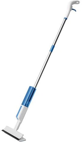 Meoky Fregona de Piso con rociador de Agua Multifuncional, trapeador de Doble Cara, raspador de Vidrio, trapeador de Ventanas, trapeador de Limpieza de Pisos,Blanca