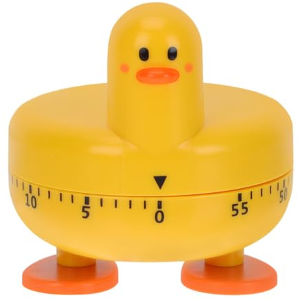 Amosfun Manual Mechanical Rotating Timer, 60-Minute Cartoon Duck-Shaped Kitchen Timer with Loud Ring for Cooking, Boiling Eggs, Sleep Reminder
