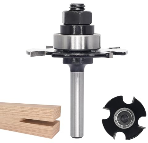 4-Wing Slotting Cutter Router Bit, 1/4 Shank, Carbide-Tipped | 3/32 Cutting Length, 2 Cutting Dia, 9/16”Cutting Depth,4-Wing Design Delivers Smooth, Clean Slots for Grooving, Joinery