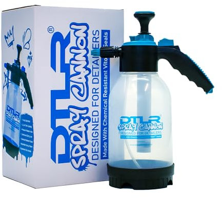 Equip2clean DTLR Cannon Spray Bottles | Pump Action Soap Sprayer with VITON Seals | Adjustable Spray Nozzle & 2L Detergent Capacity Pressure Sprayer for Car Washing, Driveways & Large Surface Cleaning