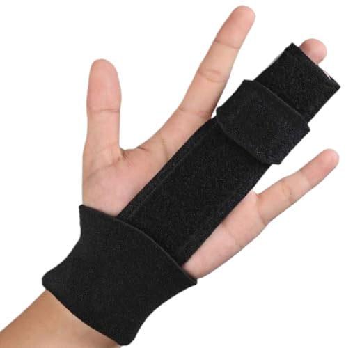 OQKAHIV 1PCS Trigger Fingerschiene, verstellbare Fingerorthese, Fingerschiene Fingerstütze, Finger-und Mittelhandschienen Verstellbare, Fingerorthese Aluminiumplattenstütze für Verstauchung, Arthritis