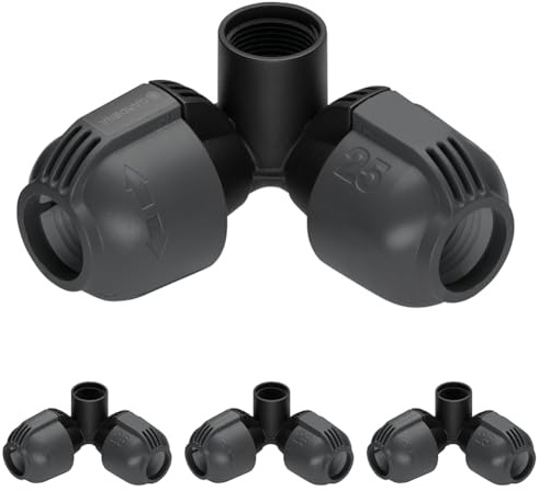Gardena Winkelstück für flexiblen Regneranschluss: Verbindungsstück für Anschluss im Eckbereich, zum flexiblen Outline Regneranschluss der Pop-up Sprinkler, 25mm x 3/4 Zoll Innengewinde (02764-20)