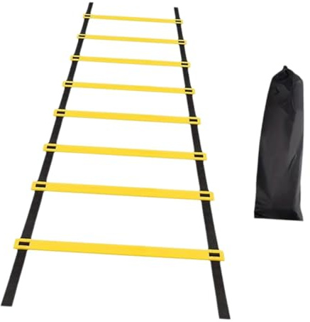 harayaa Fußball -Agilitätsleiter faltbar Flexible Sprunghindernisse verbessert die Koordination Fußball -Fußarbeit Training Instant Setup, 4 Meter 8 Abschnitte