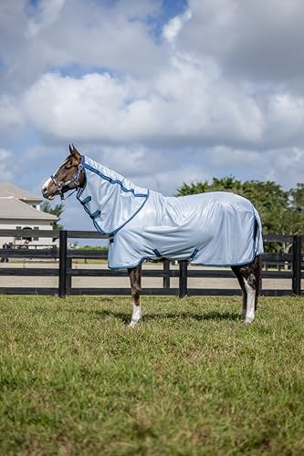 Horseware Fliegendecke Amigo Bug Rug Plus Azure Blue/Navy & Electric Blue/ 145 cm (6'6)