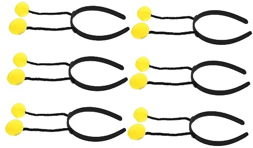 TOGEVAL 6 Stück-pack Haarbänder Kinder mit Flauschigen Haarkugeln Weiches Stirnband Cosplay Party Kopfschmuck für Mädchen