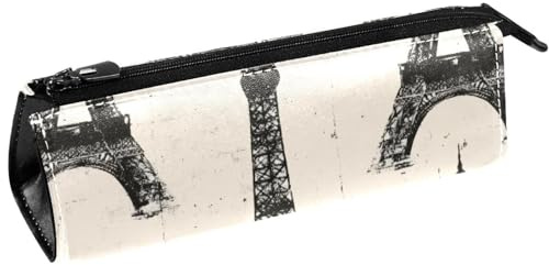 VAPOKF Grunge Tour Eiffel Trousse à stylos Pochette à crayons Trousse à cosmétiques Sac compact à fermeture éclair