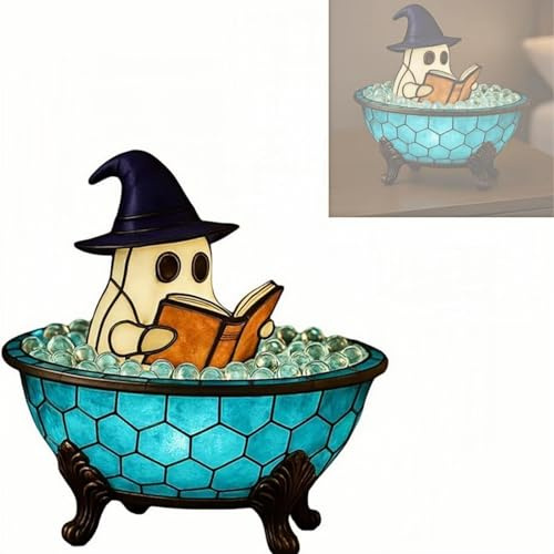Ghost Bubble Bad-Lampe – Halloween-Geister-Nachtlicht, niedliche LED-Badezimmer-Dekoration, Farbwechsel-Stimmungslicht, Badewannen-Akzentlampe, Geister-Themen-Geschenk für Halloween-Party