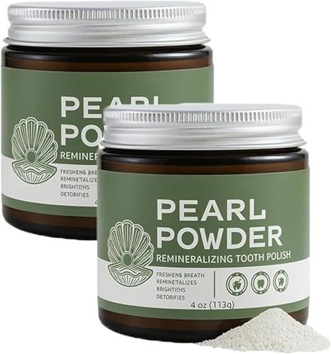 Scrub Dentifricio Remineralizzante alla Polvere di Perla, con Idrossiapatite e Polvere di Perla, Sbianca e Ripara lo Smalto, Si Prende Delicatamente Cura dei Denti Sensibili