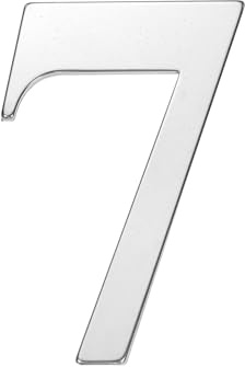sourcing map 2 Inch House Numbers, 304 Stainless Steel Self-adhesive Mailbox Door Stickers, Outdoor Address Signs for Office Hotel Apartments, Garden (Silver 7)
