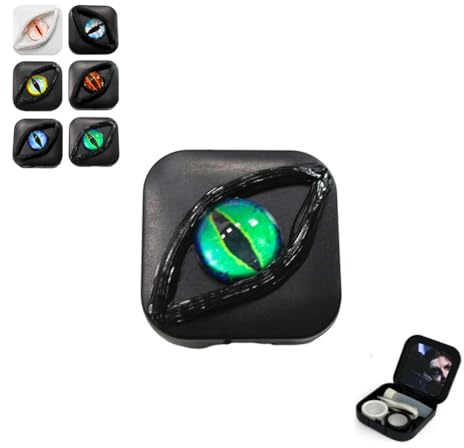 Devil's Eye Contact Lenses Box, Color ContactLens Removal Kit, Portable Contact Lens Case For Travel Kit Box, Fancy Halloween Gifts Eyes PersonalityBox, Eyes Storage Travel Portable Lens B-ox