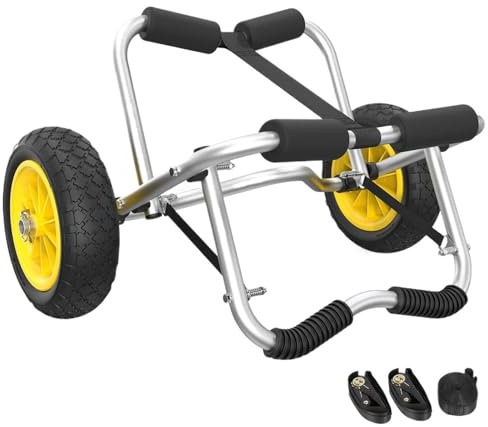JCXIOC Bootsanhänger Transportwagen Kajakwagen Kanu Dolly Angeln Kajakzubehör Träger Faltbarer Paddle Board Trolley Bootsanhänger Transport
