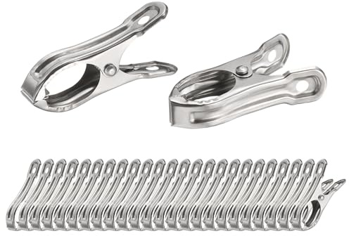 QUARKZMAN 20 Stück Edelstahl Gartenklammern Hochfeste Gewächshausklammern Mit Starkem Griff Für Netze Reihenabdeckungsklammern Bügelklemmen Für Schattenstoff Oder Pflanzenabdeckung