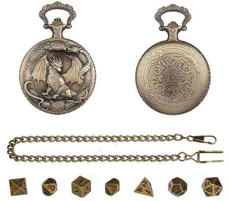 Yplkm Jeu De Dés Miniatures,Jouet Polyédrique en Métal avec Un Boîtier de Montre de Poche - 7 Pièces Dés pour Jeu de Rôle | pour Joueurs, Adultes, Jeux de Rôle et de Société, pour Fêtes, Maison et