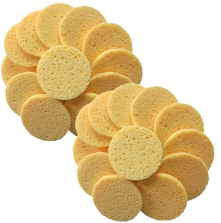 SHINYPASING 20 Piezas Almohadillas de Algodón para Maquillaje Cojín de Esponja Redondas Exfoliación Delicada Limpieza Facial Aclaran Tono Cutáneo Viaje