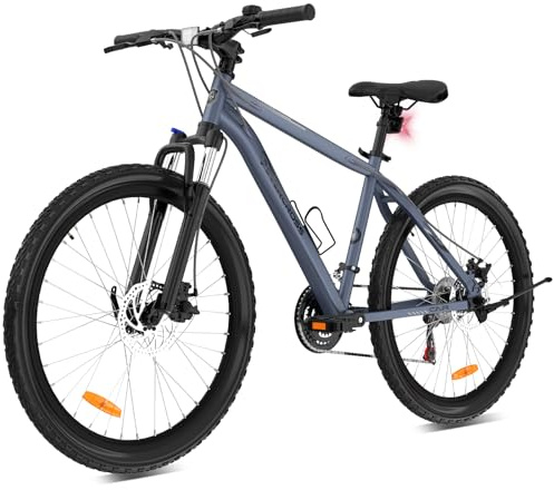 EVERCROSS Mountain Bike for Adult Men Women, 26'' Outdoor Cycling Bike, 21-Speed Gear System,Aluminum Frame Bicycle with Front Suspension, All-Terrain Bike with Disc Brakes,150 kg Max Load Black