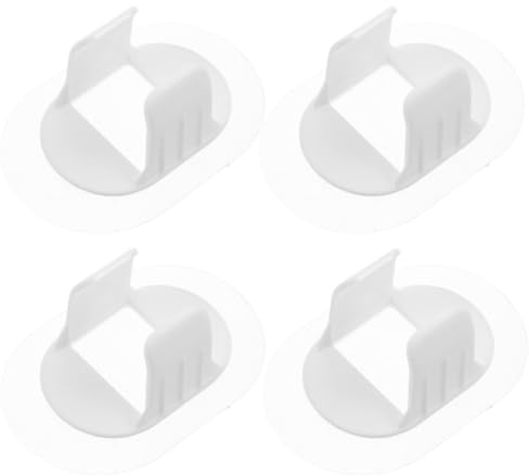 4 Pièces Clips Autocollants PVC Blanc pour Tuyau de Vidange, Fixation | Machine à Laver et Climatiseur, Pose sans Perçage sur Bois et Carrelage, des Vibrations