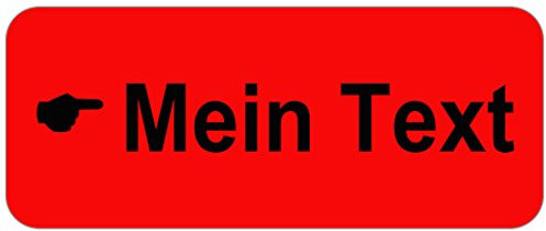 WARN-ETIKETTEN in Signalfarbe signal-rot | super schnelle Adress-Etiketten mit Ihrem Wunschtext, 160 Stück, ca. 56 x 23 mm