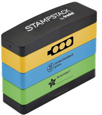 Trodat 3-in-1-Stempel für Lehrer, zum Markieren von Feedback zu Schularbeiten von Kindern, mehrfarbig, klein