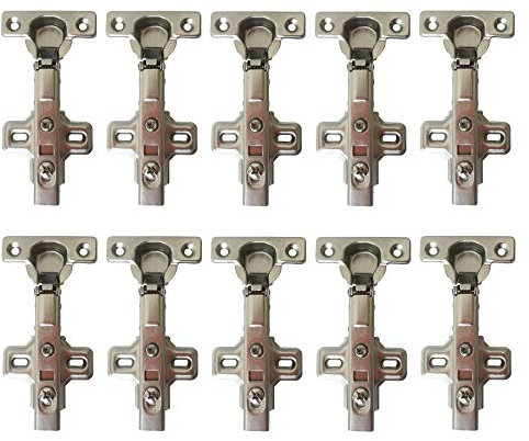 LIKERAINY 95 Grad Mittelanschlag Scharnier 26mm mit Dämpfer für Möbel Küchenschrank Kleiderschrank Schranktür Automatikscharnier Halb Vorliegend Scharniere 10 Stück