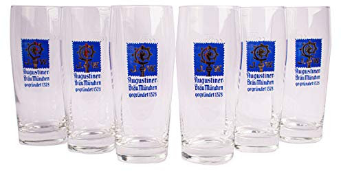 Augustiner Bräu München 6er Set Bierglas Willybecher 0,5 Liter
