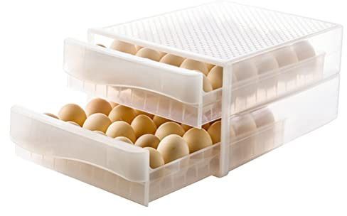 OOWOKS Contenitore Dell'uovo del Cartone Dell'uovo, Scatola di Immagazzinaggio Dell'uovo del Cassetto, Scatola Porta Uova A 2 Livelli 120, Vassoio per Uova, per Frigorifero Porta Uova da Cucina