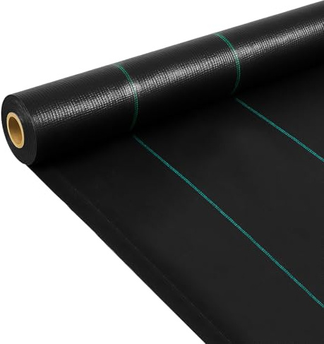KEPLIN Heavy Duty Weed Control Membrane Fabric Light Weight,Water- Resistant,Breathable & UV Protection Ground Cover Suppressant Barrier for Gardening,Patio,Pavement/Pebble Base & Landscaping(2Mx25M)