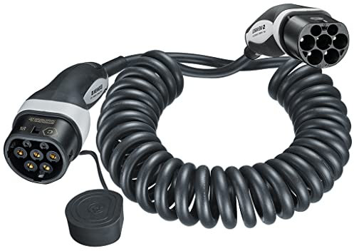 Mennekes 36292 - Cable de carga para coche eléctrico (4,0 m, espiral, corto, modo 3, tipo 2, 20 A, 3 PH, con potencia de carga de 11 kW