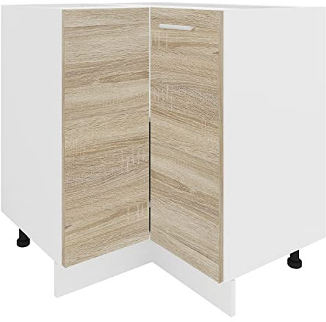 VCM Eckschrank | Höhenverstellbare Füße | Maße H. 82 x B. 76 x T. 76 cm | Küche Unterschrank | Kücheneckschrank - Esilo
