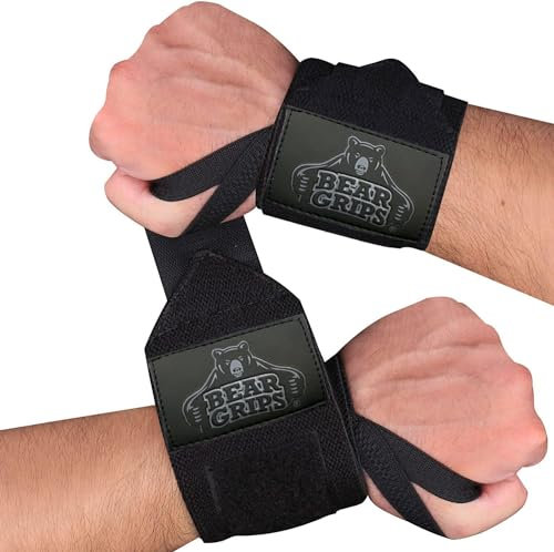 Bear Grips Extra Starke Handgelenkbandagen für Gewichtheben, Männer und Frauen, Handgelenkbandage, um Handgelenkschmerzen zu lindern, schweres Gewicht für Bank, WOD, Powerlifting,30.5 cm und 45.7 cm