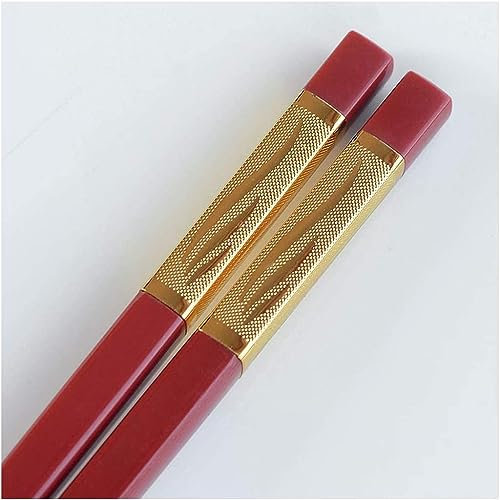 bacchette giapponesi lavabili Bacchette, 10 bacchette cinesi in stile coreano a doppia forma in stile giapponese, bacchette rosse in fibra di vetro(Color:5,Size:)