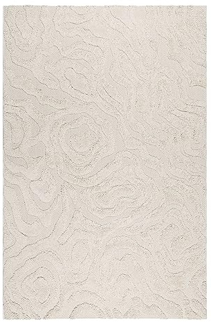 Wecon Home In-& Outdoor Teppich von Esprit wetterfest und farbecht mit Hoch-Tief-Effekt für Balkon, Terrasse, Garten, Küche, Flur, Wohnmobil und Camping – Soul Jack (120 x 170 cm, Creme beige)