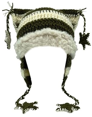 Damen Strickmütze mit Katzenohren im Y2K-Stil, Goth-Beanie, Grunge-Häkelmütze, Y2K-Accessoire