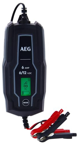 AEG 005188 Chargeur Batterie Voiture Moto 6V 12V, 6A, 4 à 150 Ah, Contrôle et Maintient de Charge Intelligent