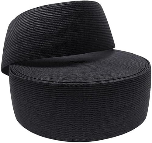 VIVIIHOO Gummiband Breit 100mm x 5m - Schweres Stretch Gummiband für Hosenbund und Kleidung Nähen, Gummiband Meterware Textil in Schwarz.