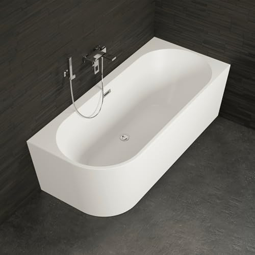 SPALINA CAPRI DROITE - Vasca freestanding a parete Destra L 160 x l 76 cm