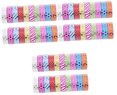 STOBOK 60 Stk Glitzerband rundes Washi-Tape Geschenk Magnetband Aufkleber glitzerndes Puderband glitzernde Verpackungsbänder Funkeln Klebeband kleines Band Sammelalbum Washi Glitzerpuder