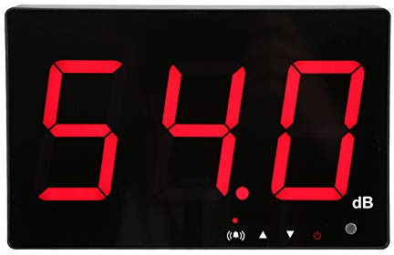 Digitaler Dezibel Messgerät, 30-130 DB Schallpegelmesser Alarm 9.6 inch LCD Wandbehang Rauschmessung Tester Schallpegelmessgerät mit Aufzeichnung, für Bibliothek Klassenzimmer Kra