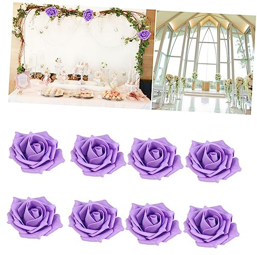 VINTORKY Künstliche Rosenblütenköpfe 6cm Pe Schaum Lebensecht Hochzeitsdekor Tischdekoration Party Deko 100 Stück