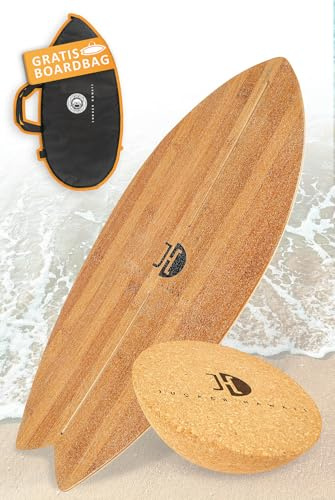 JUCKER HAWAII Balance Board Ocean Rocker - Balanceboard mit Rocker Shape (100% Echtholz) und extra rutschfester Oberfläche - Find Your Balance