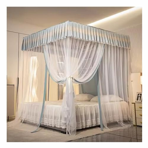 KAZUP Graues Baldachin-Moskitonetz, weicher und langlebiger Betthimmel für Mädchenschlafzimmer, Zelthimmel, Dream-Moskitonetz-Bettwäsche (Farbe: einlagig, Größe: 180 x 220 x 200 cm)