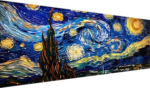 Diamond Painting Set 200x80 cm, DIY Die Sternreiche Nacht Diamond Painting Eckige Steine Strass Stickerei Kunst Kits, Diamond Painting Zubehör Set Basteln Erwachsene, Diamond Painting Abstrakt, Dekor